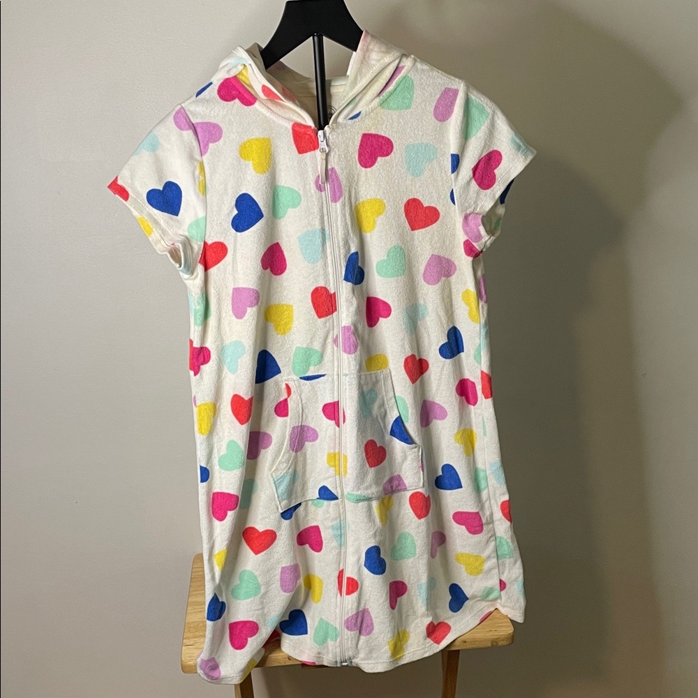 Colorful Heart Print Swim Coverall